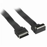 Nedis CVGP31045BK20 SCART Platte Kabel | SCART Male - SCART Male 90° Gehoekt | 2,0 m | Zwart