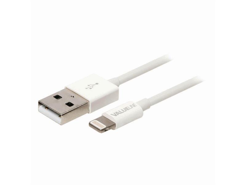 Nedis CCGB39300WT10 Sync and Charge-Kabel | Apple Lightning - USB-A Male | 1,0 m | Wit
