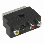 Nedis CVGB31902BK Schakelbare SCART-Adapter | SCART Male - S-Video Female + 3x RCA Female | Zwart