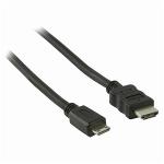 Nedis CVGB34500BK20 High Speed HDMIT-Kabel met Ethernet | HDMIT-Connector - HDMIT-miniconnector | 2,0 m | Zwart
