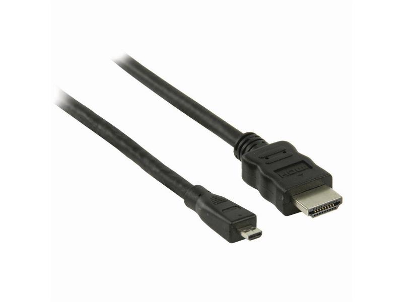 Nedis CVGB34700BK20 High Speed HDMIT-Kabel met Ethernet | HDMIT-Connector - HDMIT-microconnector | 2,0 m | Zwart