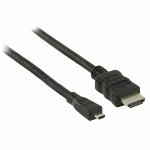 Nedis CVGB34700BK20 High Speed HDMIT-Kabel met Ethernet | HDMIT-Connector - HDMIT-microconnector | 2,0 m | Zwart