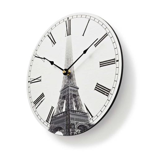Nedis CLWA007WD30ET Ronde wandklok | Diameter 30 cm | Eiffeltoren-afbeelding