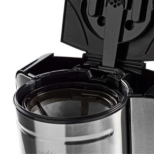 Nedis KACM210EAL Koffiezetapparaat | 12-kops capaciteit | 24-uurs timer | Roestvrij staal