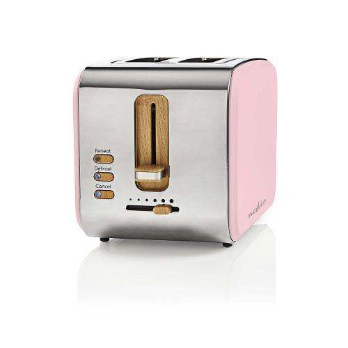 Nedis KABT510EPK Broodrooster | 2 brede sleuven | Soft-touch | Roze