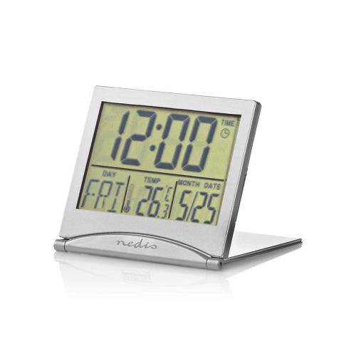 Nedis CLDK002SR Digitale Reiswekker | Datum/Temperatuur | Zilver
