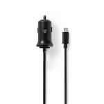 Nedis CCHAM240ABK Auto-oplader | 2,4 A | Vaste kabel | micro-USB | Zwart