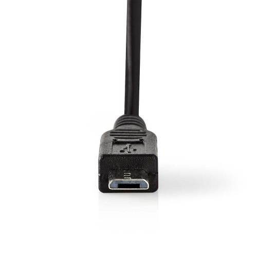 Nedis WCHAM100ABK Wandoplader | 1,0 A | Vaste kabel | micro-USB | Zwart
