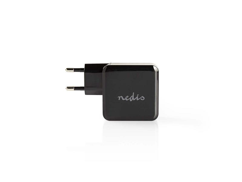 Nedis WCHAU483ABK Wandoplader | 4,8 A | 2 uitgangen | USB-A en USB-CT | Zwart