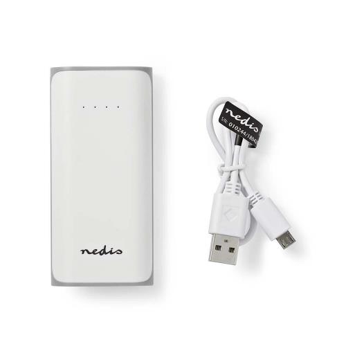 Nedis UPBK5000WT Powerbank | 5000 mAh | 1 USB-A uitgang 1.0 A | micro-USB ingang | Wit