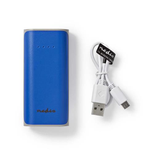 Nedis UPBK5000BU Powerbank | 5000 mAh | 1 USB-A uitgang 1.0 A | micro-USB ingang | Blauw