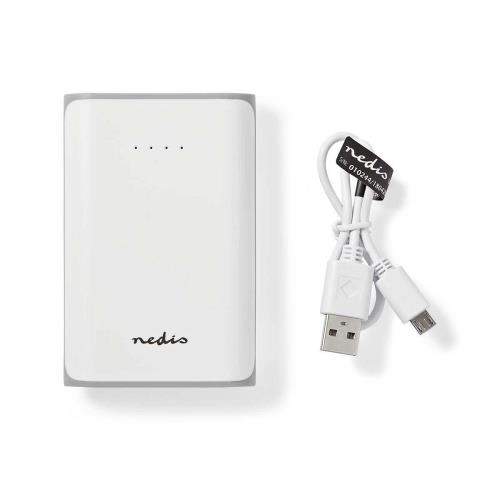 Nedis UPBK7500WT Powerbank | 7500 mAh | 2 USB-A uitgangen 3.1 A | micro-USB ingang | Wit