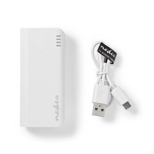 Nedis UPBK4000WT Powerbank | 4000 mAh | 1 USB-A uitgang 1.0 A | micro-USB ingang | Wit