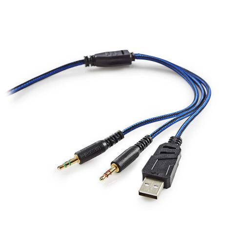 Nedis GHST400BK Gamingheadset | Over-ear | Kracht-feedback | LED-verlichting | 3,5-mm & USB-connectoren