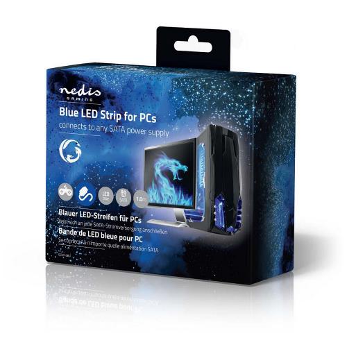 Nedis GCLD10BU Led-lichtstrip voor gaming | Blauw | 100 cm | Gevoed over SATA | Desktop-PC