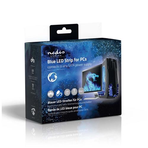 Nedis GCLD04BU Led-lichtstrip voor gaming | Blauw | 40 cm | Gevoed over SATA | Desktop-PC