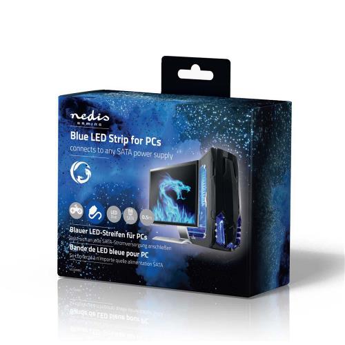 Nedis GCLD05BU Led-lichtstrip voor gaming | Blauw | 50 cm | Gevoed over SATA | Desktop-PC