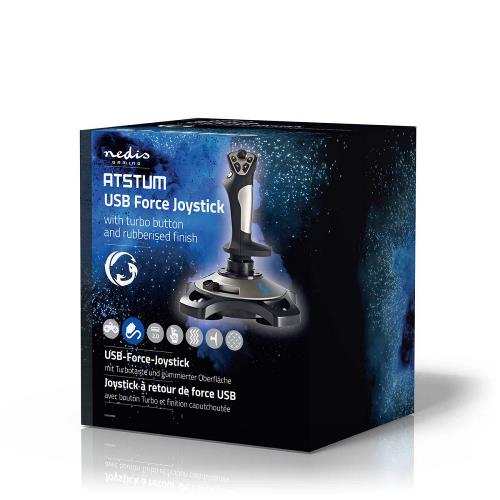 Nedis GJSK200BK Gaming-joystick | Haptische feedback | Gevoed over USB | Werkt met USB-apparaten