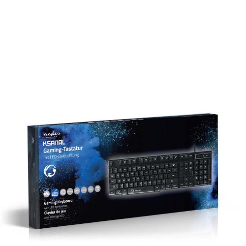 Nedis GKBD100BKDE Bedraad Gamingtoetsenbord | USB 2.0 | Duitse Indeling | Zwart