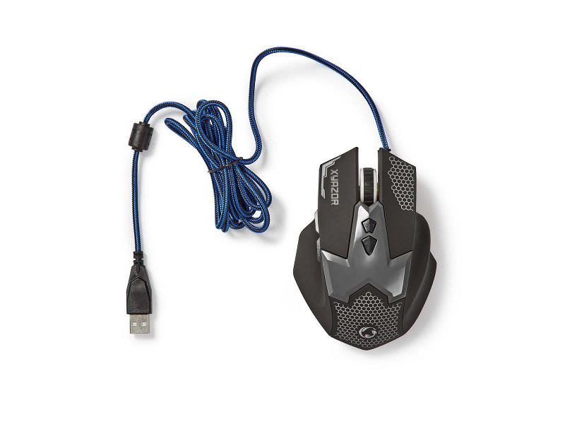 Nedis GMWD200BK Gaming-muis | Met kabel | Verlicht | 2400 dpi | 7 knoppen