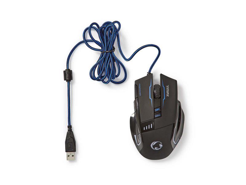 Nedis GMWD300BK Gaming-muis | Met kabel | Verlicht | 3200 dpi | 8 knoppen