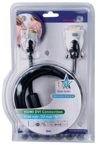 HQ HQSS5551/3 Hoge kwaliteit HDMI - DVI kabel 3,00 m