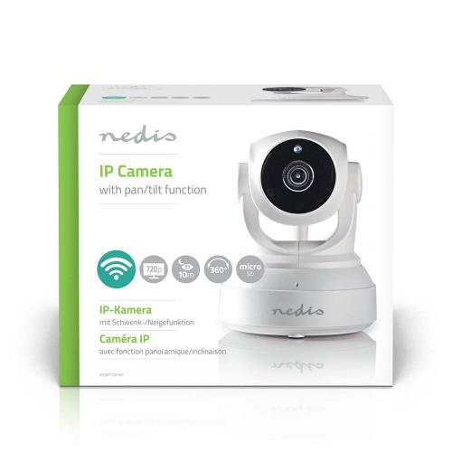 Nedis IPCMPT10CWT IP-beveiligingscamera | 1280x720 | Zwenken en kantelen | Wit