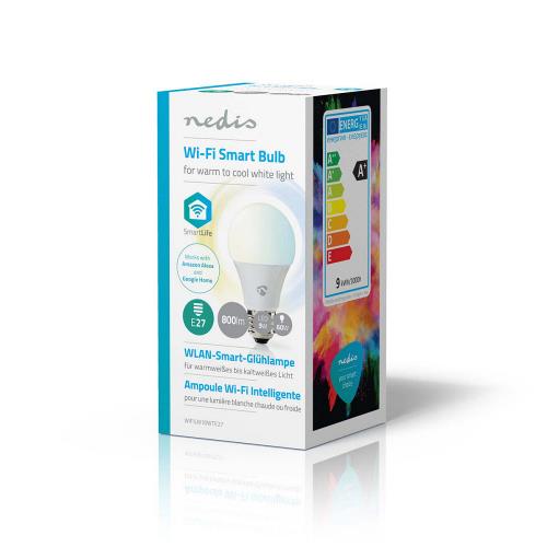 Nedis WIFILW10WTE27 Wi-Fi smart LED-lamp | Warm- tot koud-wit | E27