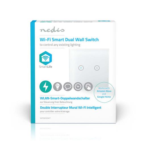 Nedis WIFIWS20WT Wi-Fi smart lichtschakelaar | Dubbel