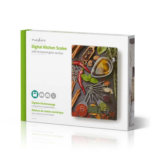 Nedis KASC113VA Digitale Keukenweegschaal | LCD | Glas | Design-Opdruk