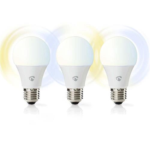 Nedis WIFILW30WTE27 Slimme Wi-Fi-LED-Lampen | Warm- tot Koud-Wit | E27 | 3-Pack