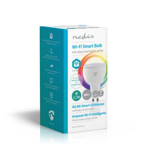Nedis WIFILC10WTGU10 Wi-Fi Slimme LED-Lamp | Full-Colour en Warm-Wit | GU10