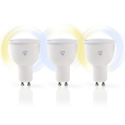 Nedis WIFILW30WTGU10 Slimme Wi-Fi-LED-Lampen | Warm- tot Koud-Wit | GU10 | 3-Pack