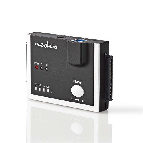 Nedis HDADDS100BK Hardeschijfadapter | USB 3.0 | Dual Sata | 2,5"/3,5" | Met Offline-Clonefunctie