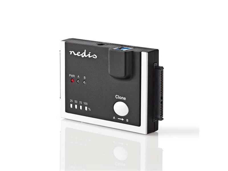 Nedis HDADDS100BK Hardeschijfadapter | USB 3.0 | Dual Sata | 2,5"/3,5" | Met Offline-Clonefunctie
