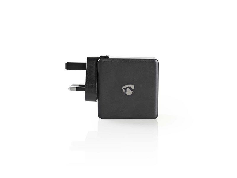 Nedis WCPD30W110BKUK Thuislader | 3,0 A | USB (QC) / USB-CT | Voeding: 30 W | Zwart