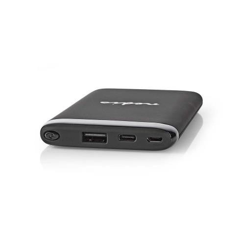 Nedis UPBK6010BK Powerbank | 6000 mAh | USB-A / C Uitgang 3,0 A | Micro-USB / USB-C Ingang | Zwart