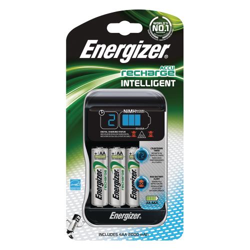 Energizer 635026 Intelligent lader, Euro stekker, + 4x HR6 2000mAh