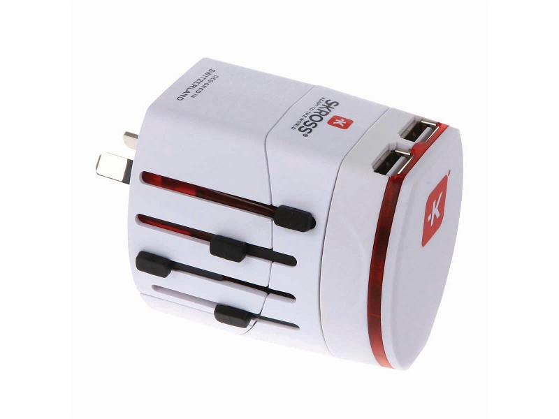 Skross 1302132 Reisadapter Wereld EVO USB Ongeaard