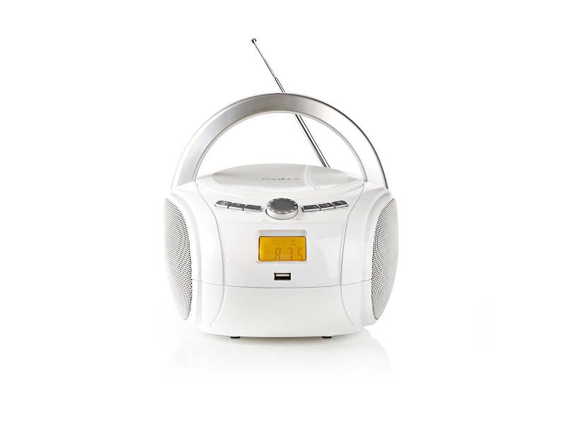 Nedis SPBB100WT Boombox | 9 W | Bluetooth® | CD-speler / FM-Radio / USB / AUX | Wit