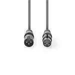 Nedis COTG15010GY200 Gebalanceerde XLR-Audiokabel | XLR 3-pins male - XLR 3-pins female | 20 m | Grijs
