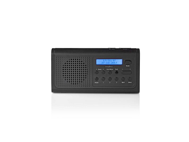 Nedis RDDB1500BK DAB+-radio | 3 W | FM | Klok- en alarmfunctie | Zwart