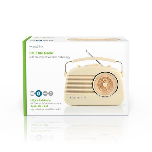 Nedis RDFM5010BG FM-radio | 5,4 W | Bluetooth® | Draaggreep | Beige