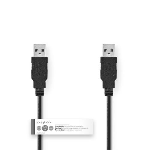 Nedis CCGT60000BK20 Kabel USB 2.0 | A male - A male | 2,0 m | Zwart