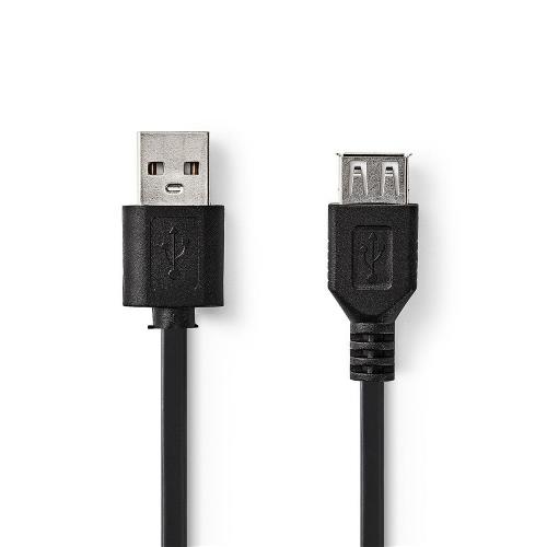 Nedis CCGT60010BK20 Kabel USB 2.0 | A male - USB A female | 2,0 m | Zwart