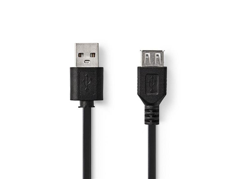 Nedis CCGT60010BK20 Kabel USB 2.0 | A male - USB A female | 2,0 m | Zwart