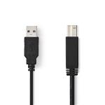Nedis CCGT60100BK20 Kabel USB 2.0 | A male - USB-B male | 2,0 m | Zwart