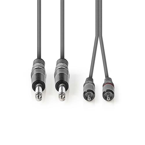 Nedis COTH23320GY15 Stereo audiokabel | 2x 6,35 mm male - 2x RCA male | 1,5 m | Grijs