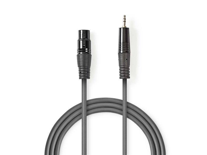 Nedis COTH15300GY15 XLR-Audiokabel | XLR 3-pins male - 3,5 mm male | 1,5 m | Grijs