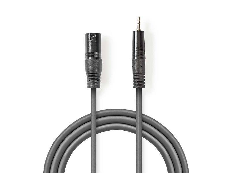 Nedis COTH15300GY30 XLR-Audiokabel | XLR 3-pins male - 3,5 mm male | 3,0 m | Grijs
